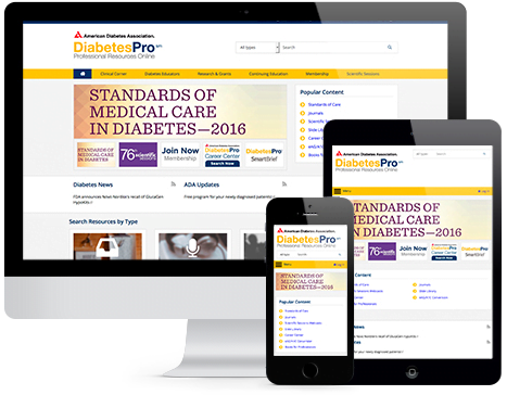 American diabetes association professional resources portal provided by ixiam