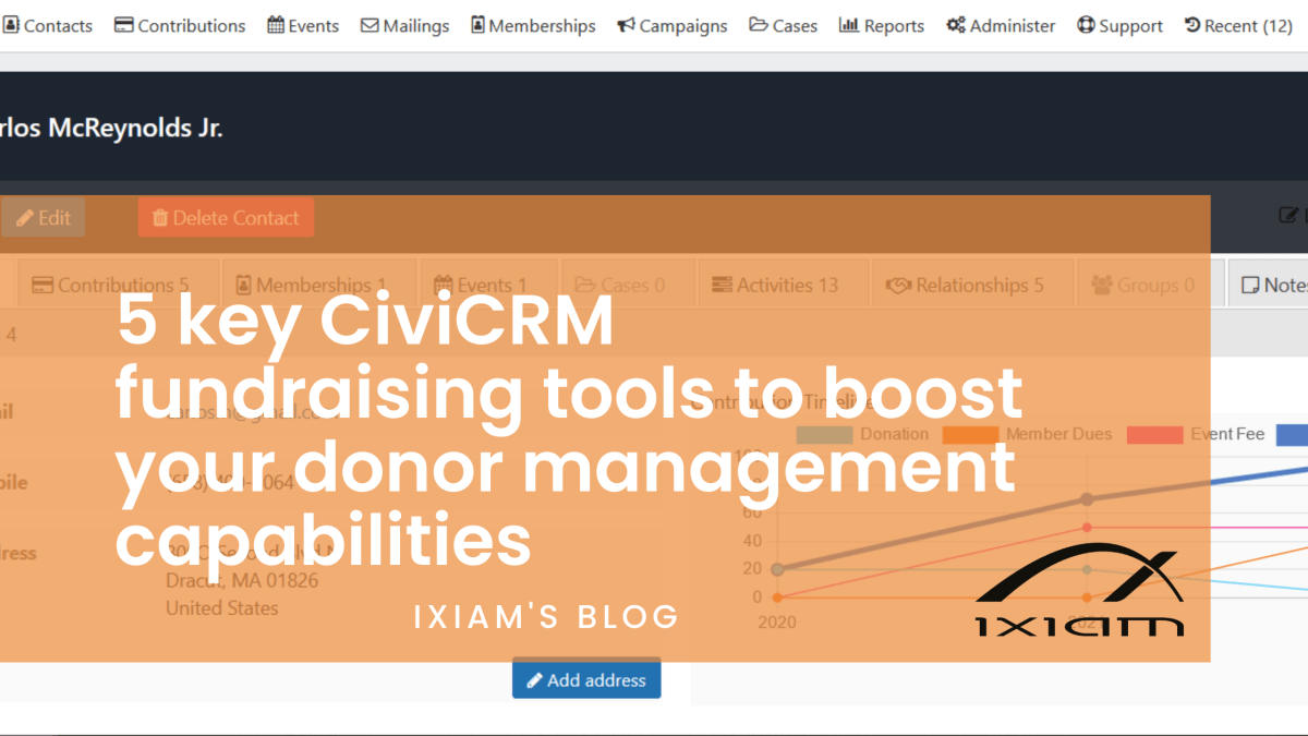 CiviCRM fundraising contact layout visual chart